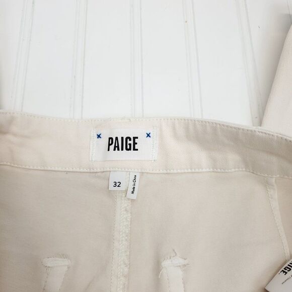 PAIGE Pleated Mayslie Double Button Skinny Jeans Size 32 - Picture 10 of 13